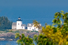 View of Indian Island Light From Hilltop in Maine